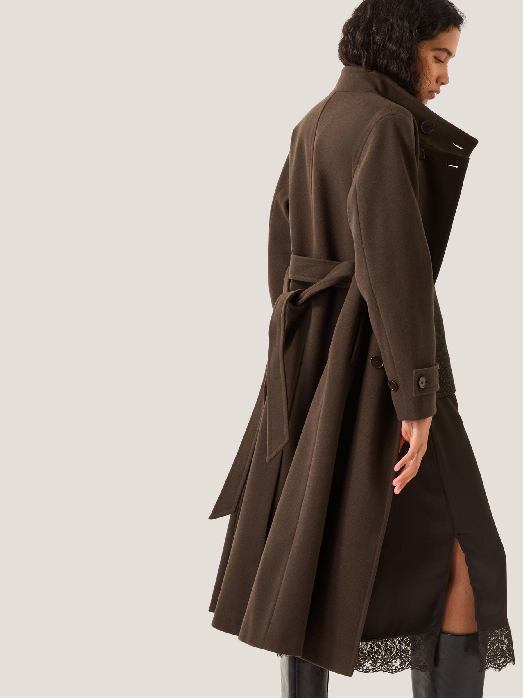 Buy Monsoon Brown Tia Funnel Trench Coat from Next USA