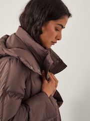 Monsoon Brown Molly Long Puffer Coat - Image 3 of 5