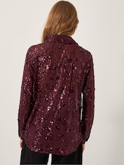 Monsoon Purple Seema Sequin Shirt - Image 3 of 4