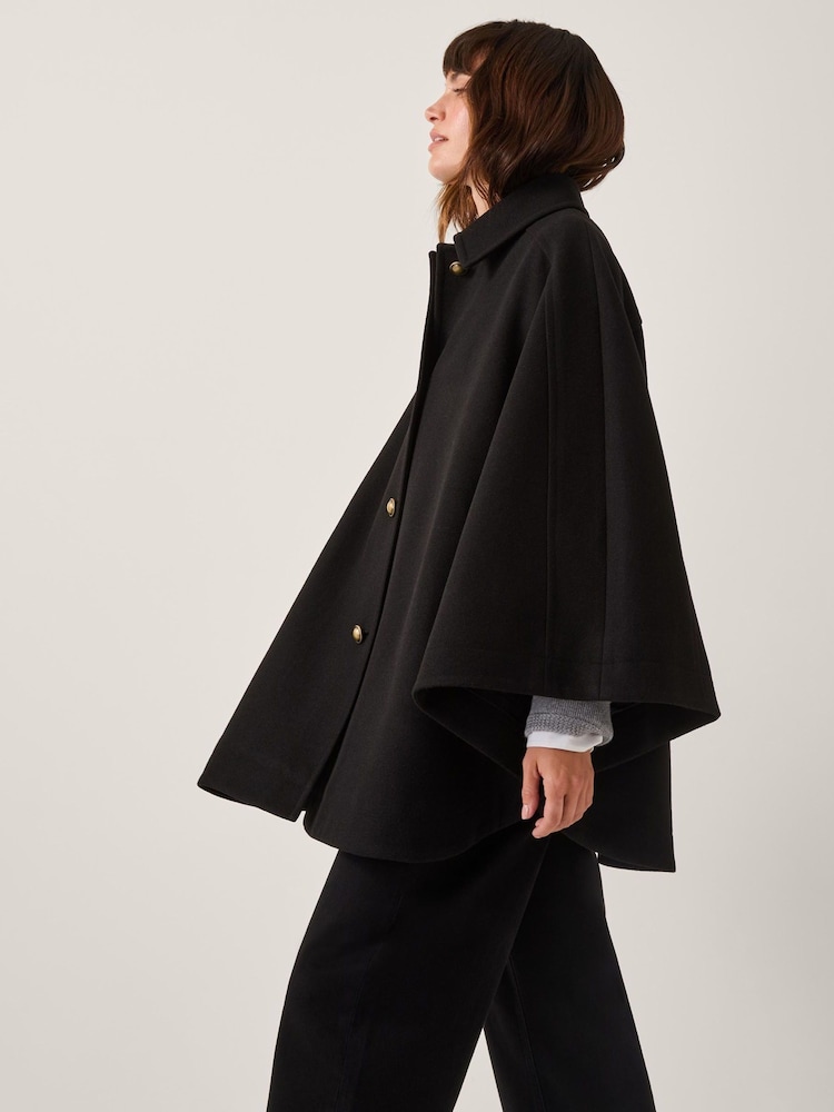 Monsoon Black Ciara Cape Coat - Image 1 of 4 Monsoon Black Ciara Cape Coat - Image 1 of 4