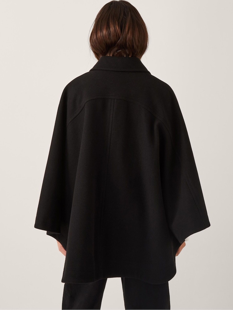Monsoon Black Ciara Cape Coat - Image 2 of 4 Monsoon Black Ciara Cape Coat - Image 2 of 4