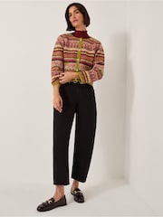 Monsoon Pink Fiona Fair Isle Pattern Cardigan - Image 4 of 6