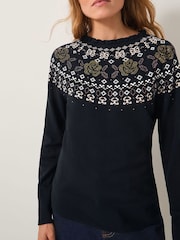Monsoon Black Fia Hotfix Fair Isle Pattern Jumper - Image 3 of 5