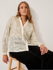 Monsoon Silver Seema Sequin Shirt - Image 1 of 3