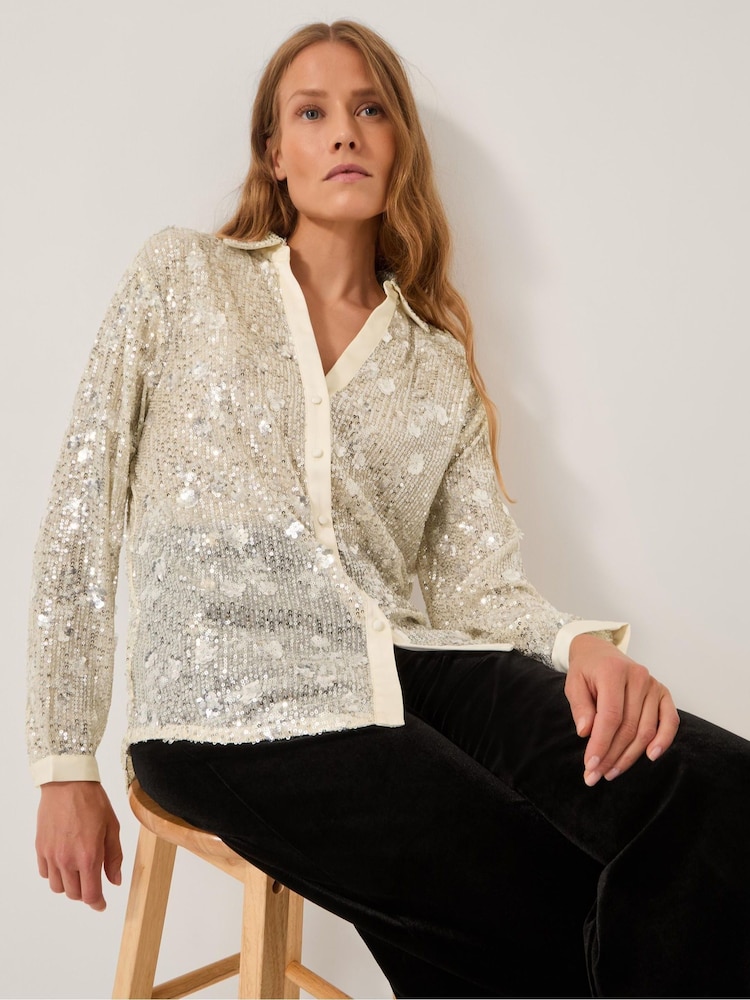Monsoon Silver Seema Sequin Shirt - Image 1 of 3