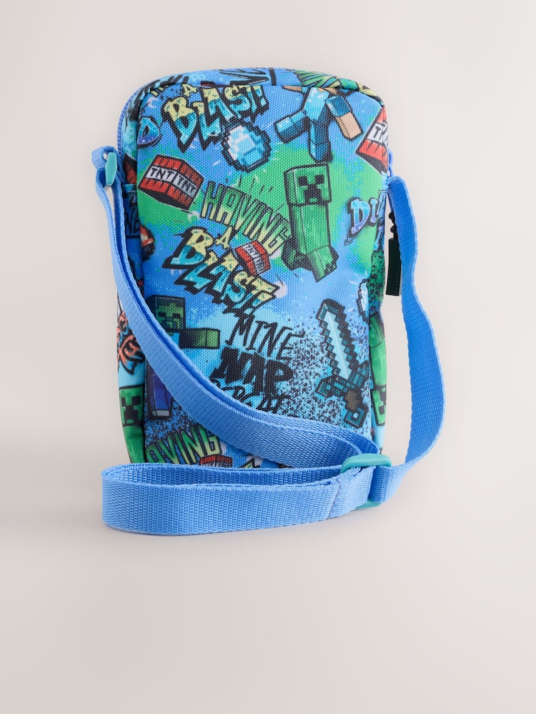 Blue Minecraft Cross-Body Phone Bag - Image 2 of 4 Blue Minecraft Cross-Body Phone Bag - Image 2 of 4