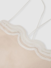 Reiss Neutral Arla Linen Lace-Trim Beach Dress - Image 6 of 6