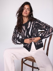 Mint Velvet Natural Zebra Knit Cardigan - Image 5 of 7