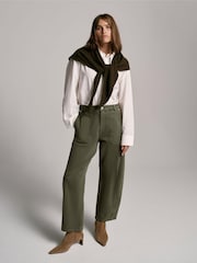 Mint Velvet Green Utility Barrel Leg Jeans - Image 1 of 8