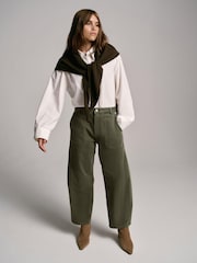 Mint Velvet Green Utility Barrel Leg Jeans - Image 2 of 8