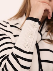 Mint Velvet Grey Striped Scarf Knit Mini Dress - Image 4 of 7