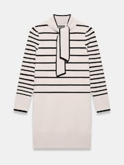 Mint Velvet Grey Striped Scarf Knit Mini Dress - Image 7 of 7