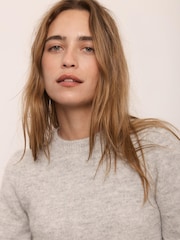 Mint Velvet Grey Knit Balloon Sleeve Jumper - Image 6 of 8