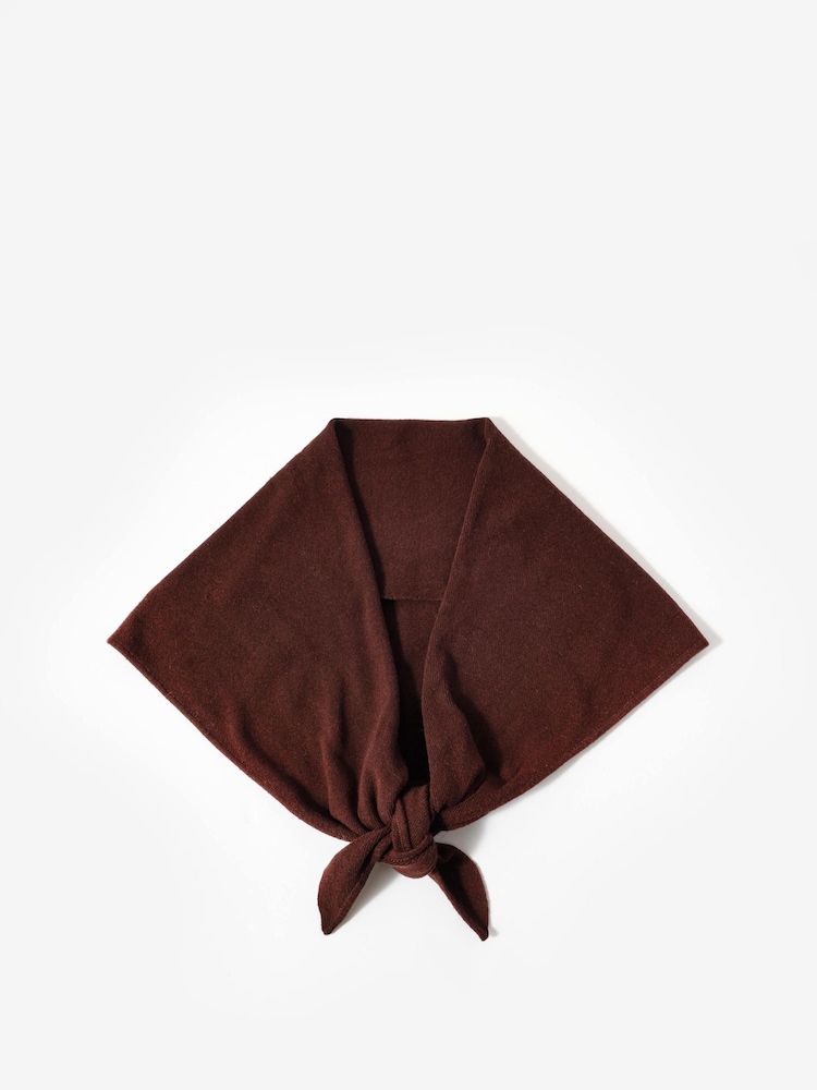 Mint Velvet Brown Wrap Triangle Knit Scarf - Image 1 of 4