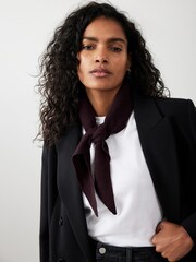 Mint Velvet Brown Wrap Triangle Knit Scarf - Image 2 of 4
