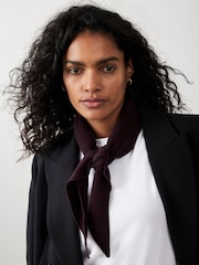 Mint Velvet Brown Wrap Triangle Knit Scarf - Image 3 of 4