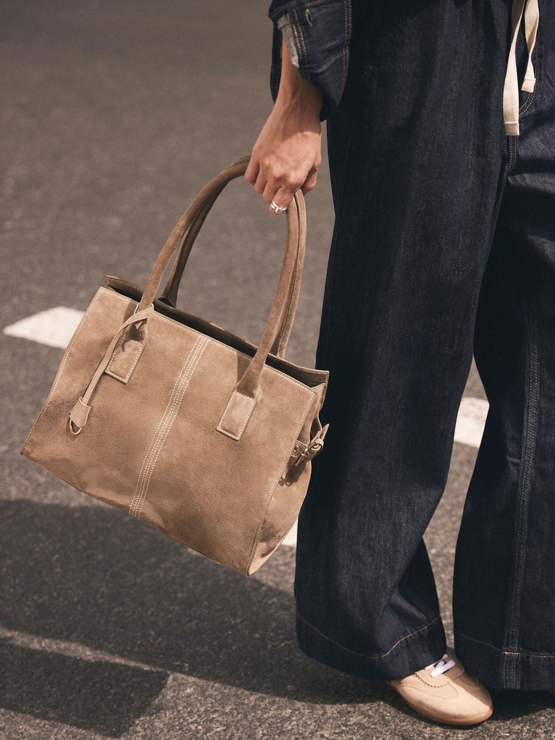 Buy Mint Velvet Green Suede Tote Bag from Next USA