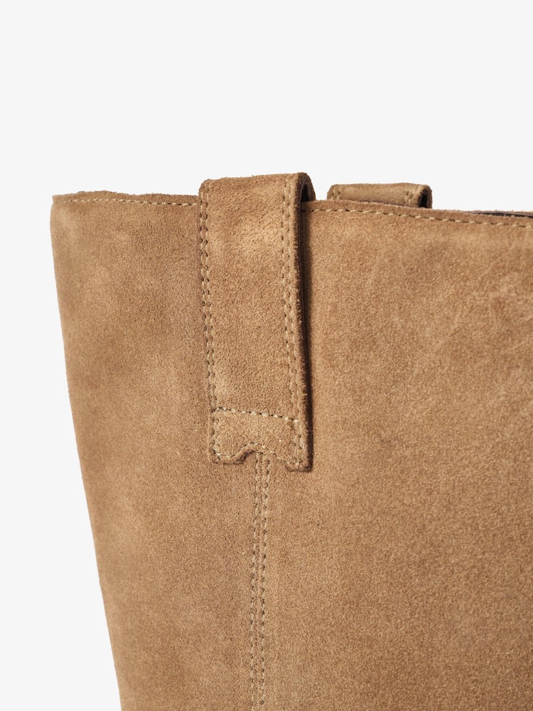 Mint Velvet Natural Hina Suede Pull On Boots - Image 4 of 4 Mint Velvet Natural Hina Suede Pull On Boots - Image 4 of 4