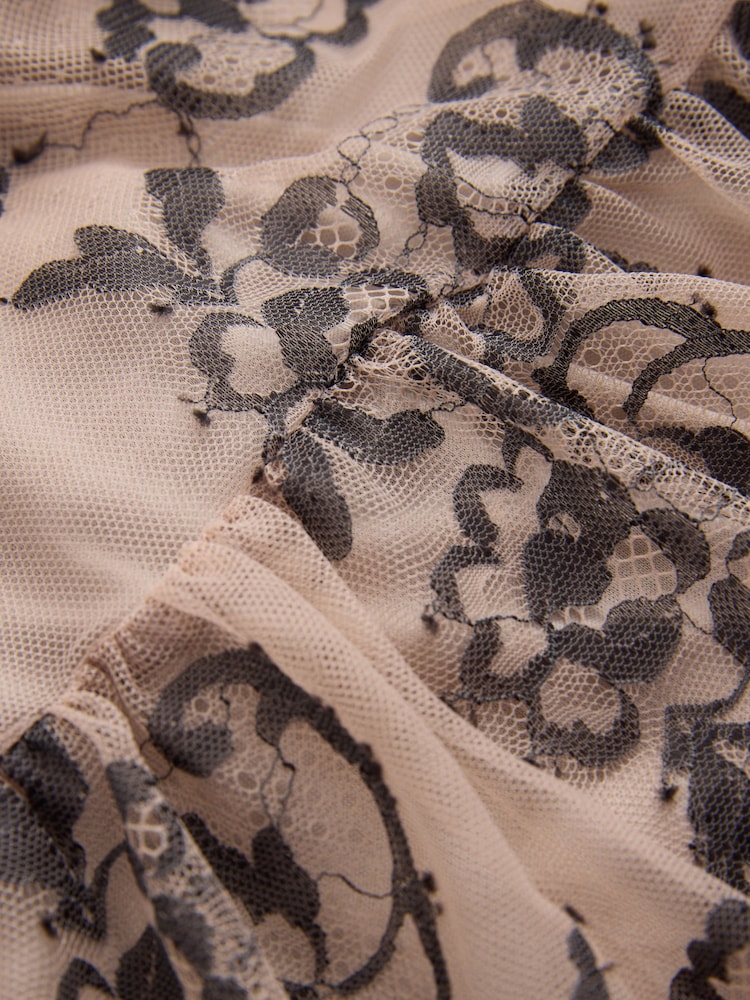 Pink/Black Lace Tiered Occasion Maxi Dress - Image 2 of 3