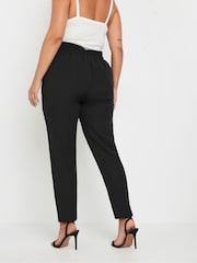Yours Curve Black Darted Waist Tapered Trousers - Image 2 of 4
