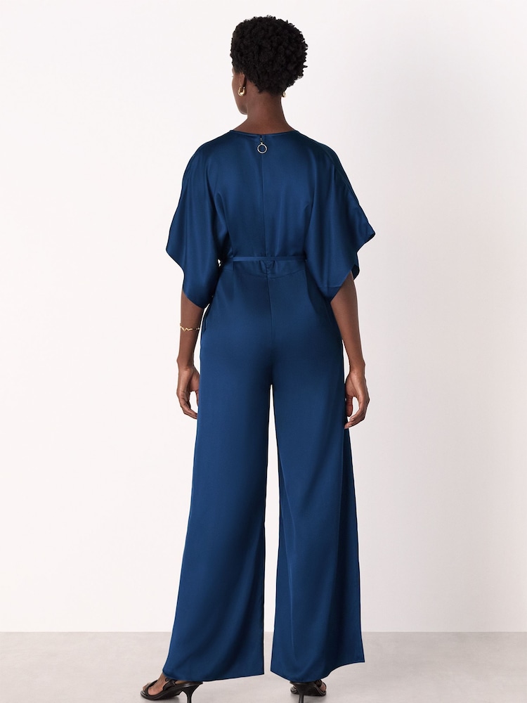 Whistles Petite Satin Short Sleeve Jumpsuit - Imagen 2 de 5