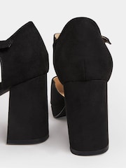 Yours Curve Black Extra-Wide Fit Platform Court Shoes - Image 3 of 4