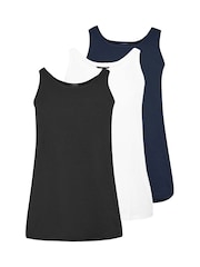 Yours Curve Black 3 Pack Core Vest Tops - Image 6 of 6