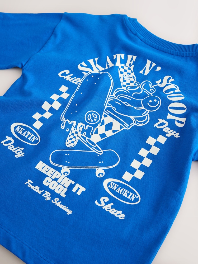Cobalt Blue Short Sleeve T-Shirt and Cycling Shorts Set (3mths-7yrs) - Image 14 of 14