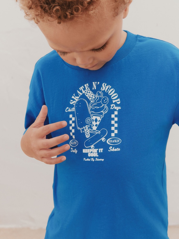 Cobalt Blue Short Sleeve T-Shirt and Cycling Shorts Set (3mths-7yrs) - Image 2 of 14