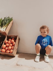 Cobalt Blue Short Sleeve T-Shirt and Cycling Shorts Set (3mths-7yrs) - Image 5 of 14