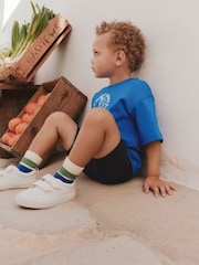 Cobalt Blue Short Sleeve T-Shirt and Cycling Shorts Set (3mths-7yrs) - Image 6 of 14