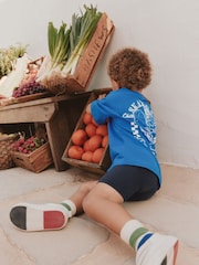 Cobalt Blue Short Sleeve T-Shirt and Cycling Shorts Set (3mths-7yrs) - Image 8 of 14