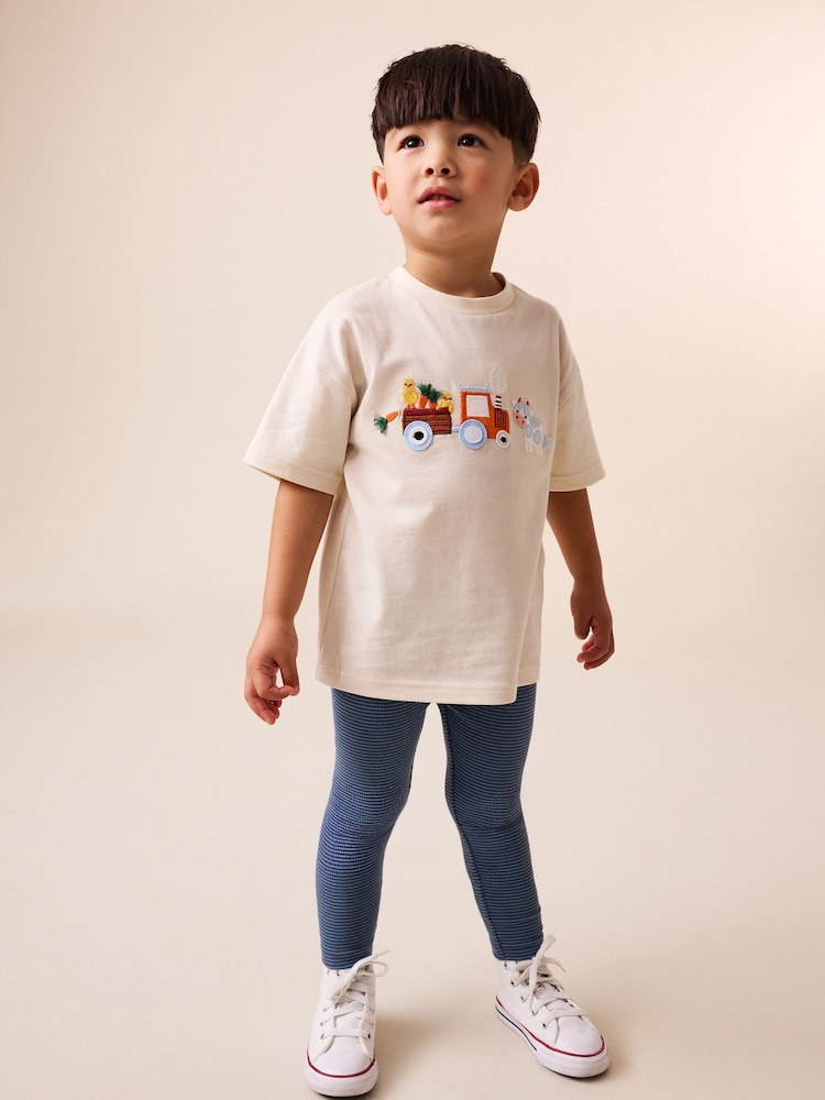 Neutral Farm Animals Short Sleeve T-Shirt and Leggings Set (3mths-7yrs) - Image 1 of 4 Neutral Farm Animals Short Sleeve T-Shirt and Leggings Set (3mths-7yrs) - Image 1 of 4