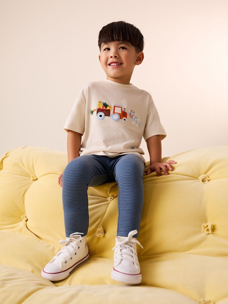 Neutral Farm Animals Short Sleeve T-Shirt and Leggings Set (3mths-7yrs) - Image 2 of 4 Neutral Farm Animals Short Sleeve T-Shirt and Leggings Set (3mths-7yrs) - Image 2 of 4