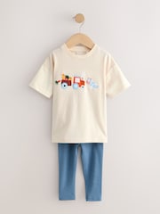 Neutral Farm Animals Short Sleeve T-Shirt and Leggings Set (3mths-7yrs) - Image 5 of 9
