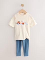 Neutral Farm Animals Short Sleeve T-Shirt and Leggings Set (3mths-7yrs) - Image 6 of 9