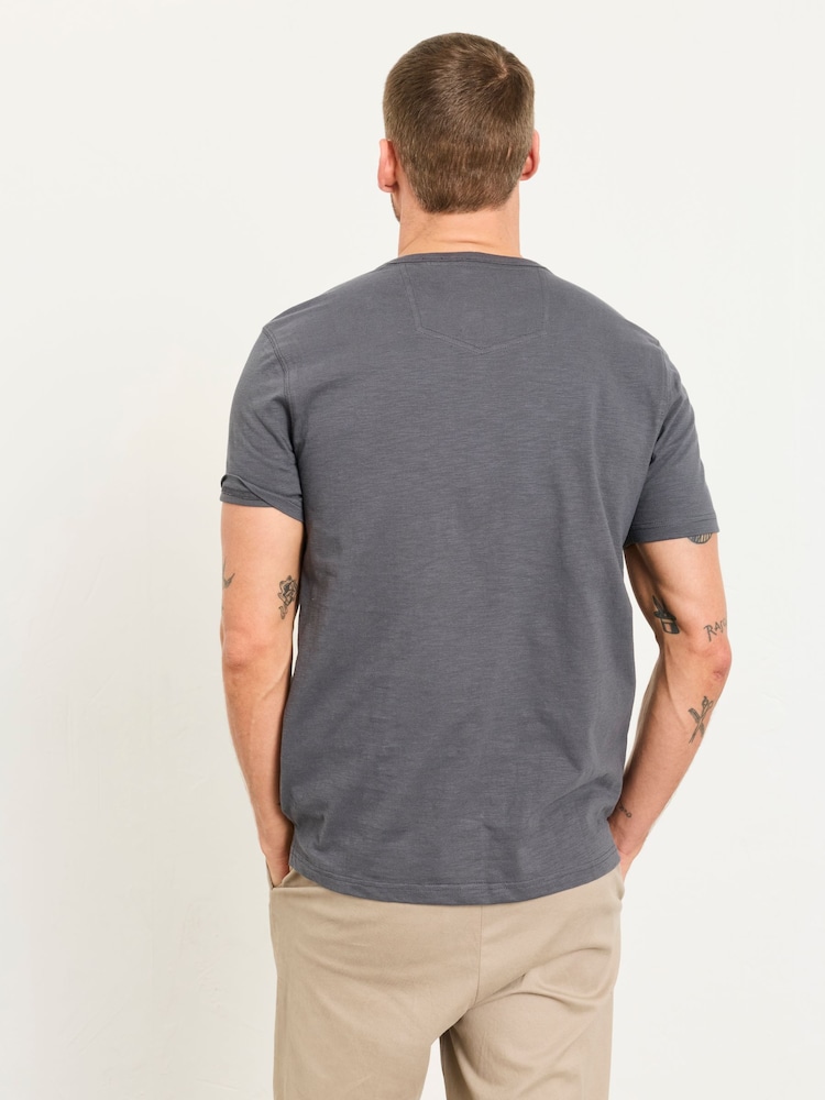 FatFace Washed Black Short Sleeve Woodside Henley - Image 2 of 6