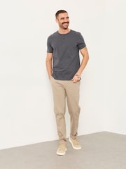 FatFace Washed Black Short Sleeve Woodside Henley - Image 5 of 6