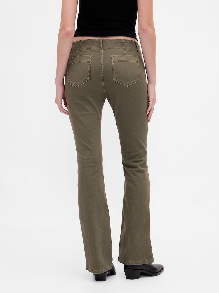 Gap Khaki Green Low Waisted Twill Long and Lean Trousers - Image 2 of 6