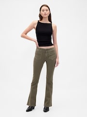 Gap Khaki Green Low Waisted Twill Long and Lean Trousers - Image 3 of 6