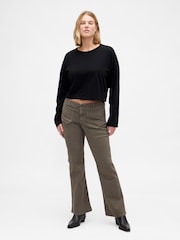 Gap Khaki Green Low Waisted Twill Long and Lean Trousers - Image 5 of 6