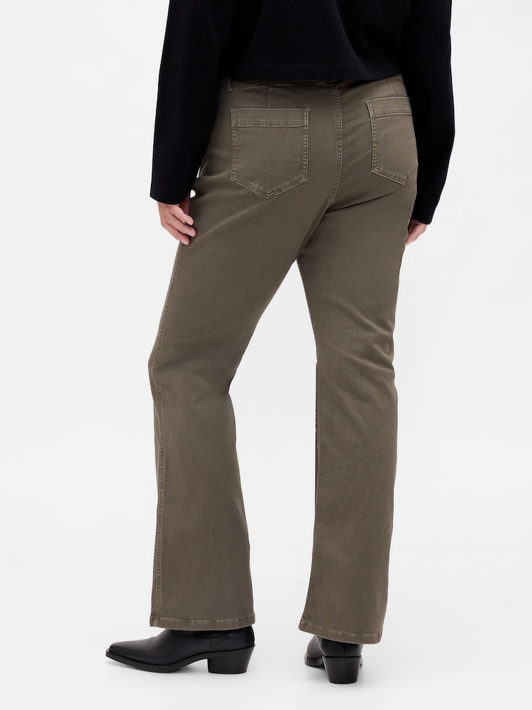 Gap Khaki Green Low Waisted Twill Long and Lean Trousers - Image 6 of 6