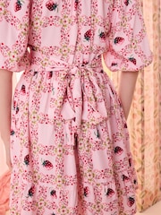 Cath Kidston Pink Strawberry Check Mini Dress - Image 7 of 7