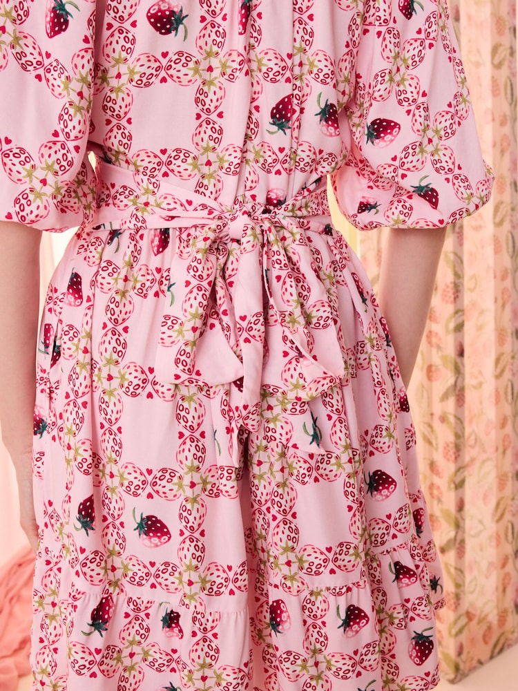 Cath Kidston Pink Strawberry Check Mini Dress - Image 7 of 7 Cath Kidston Pink Strawberry Check Mini Dress - Image 7 of 7