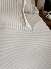 Yard Natural Hebden Narrow Stripe Cotton Fitted Sheet - Image 2 of 2