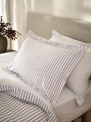 Yard Mauve Set of 2 Hebden Melange Stripe 100 Cotton Pillowcases - Image 1 of 1