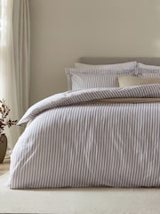 Yard Mauve Hebden Striped 100% Cotton Duvet Cover and Pillowcase Set - Image 2 of 3