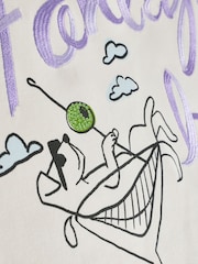 Cath Kidston Ecru Stanley Graphic Crew Neck T-Shirt - Image 6 of 6