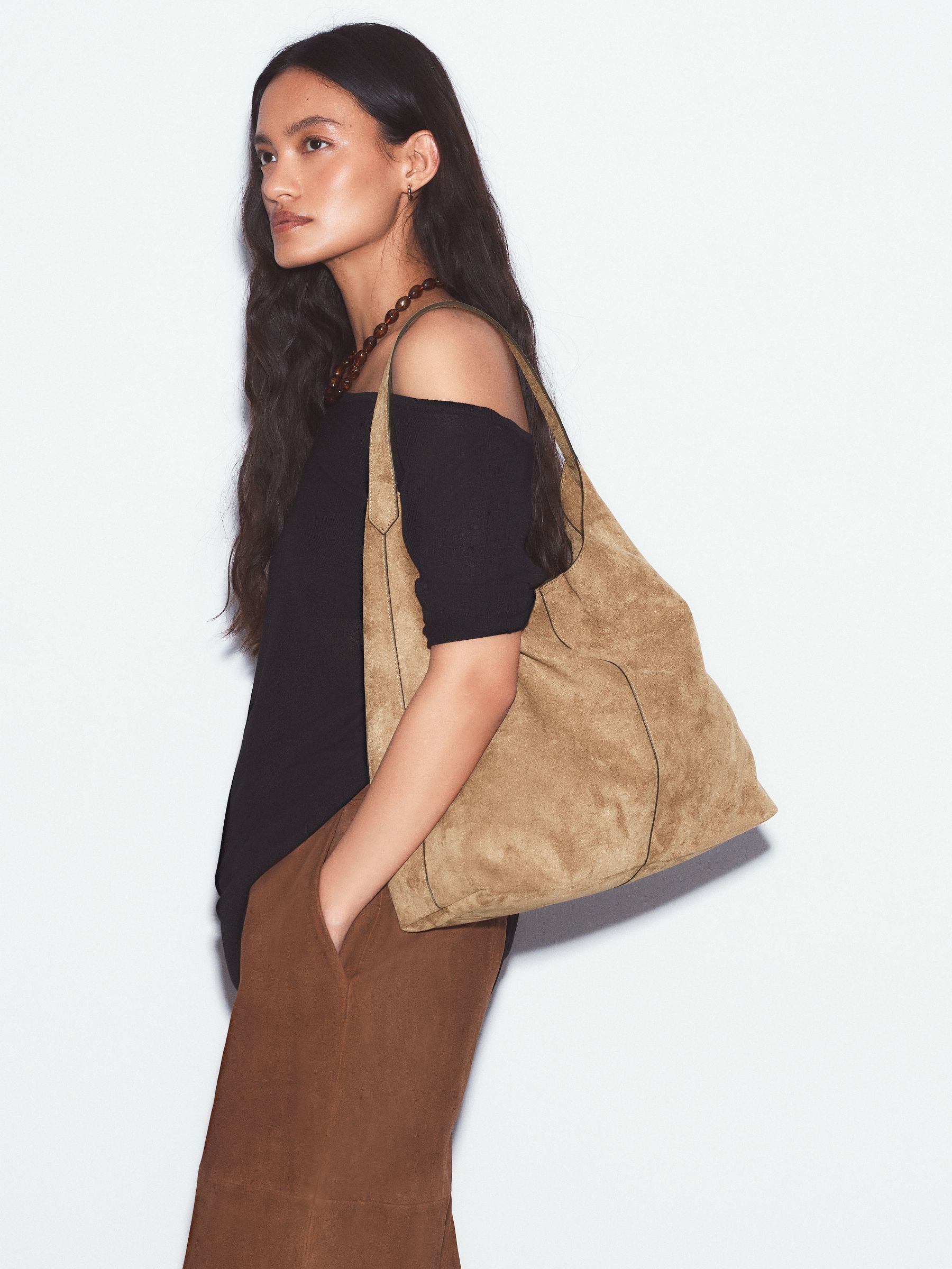Buy Camel Faux Suede Slouchy Shoulder Bag from the Next UK online shop