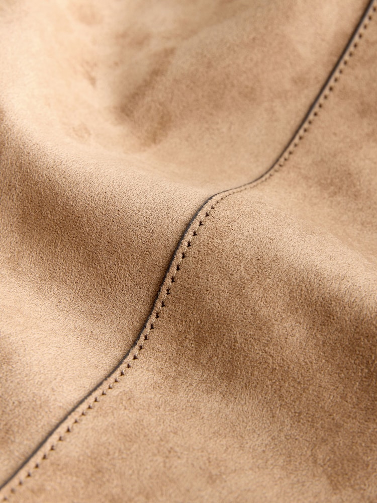 Camel Faux Suede Slouchy Shoulder Bag - Image 5 of 5
